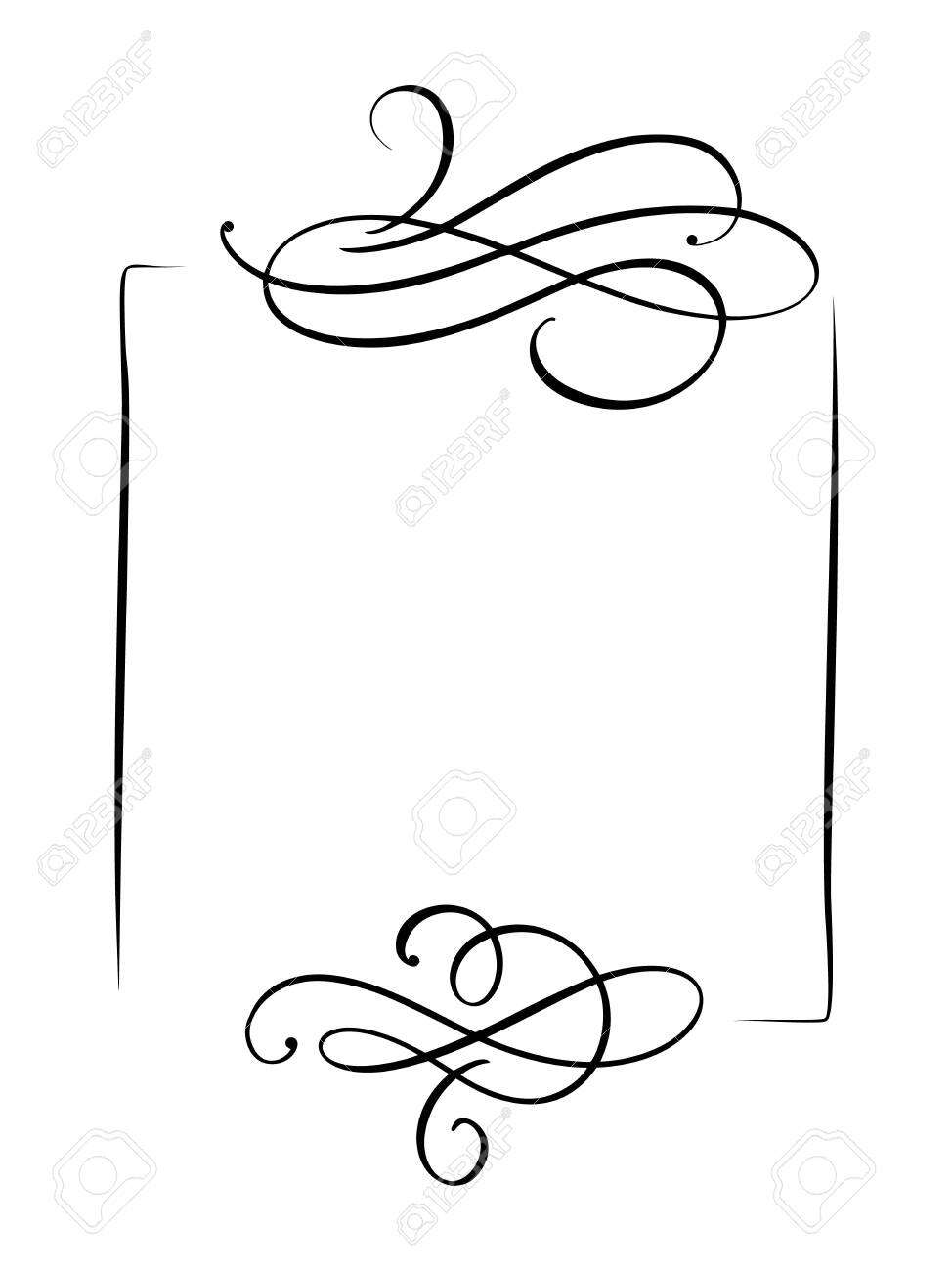 Vintage Vector Decorative Hand Drawn Frame And Borders Design Royalty Free Cliparts Vectors And Stock Illustration Image 124490325,Mountain Landscape Line Drawing