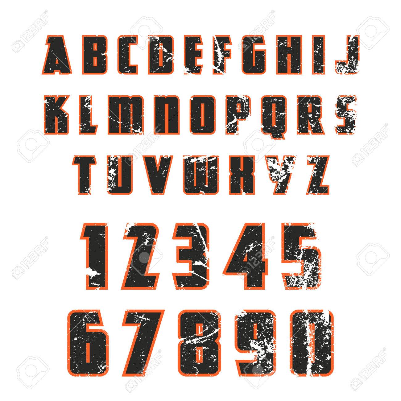 グランジのアルファベット 汚い塗装英語の文字を設定します ベクトルの図 のイラスト素材 ベクタ Image