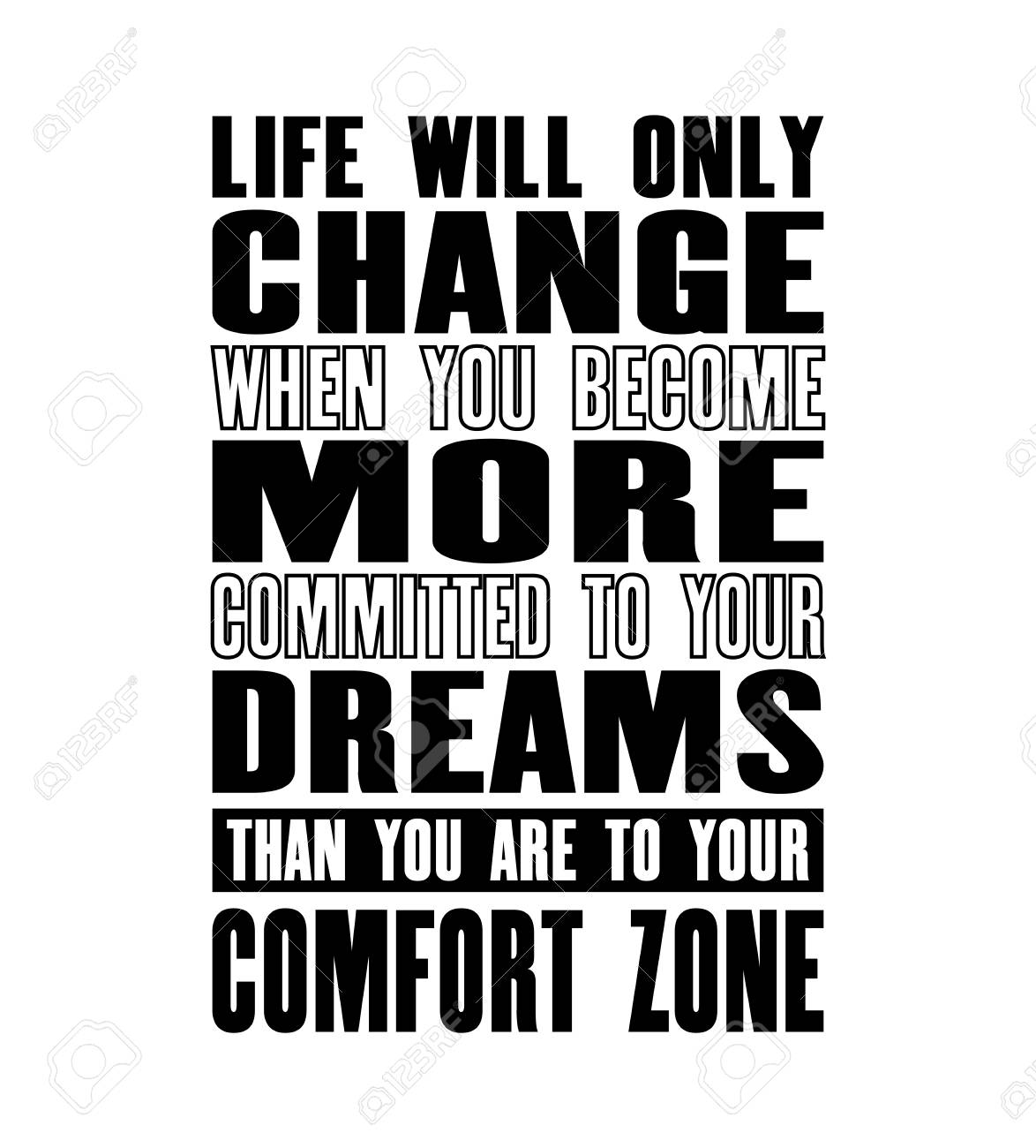 inspiring motivation quote with text life will only change when quote for change