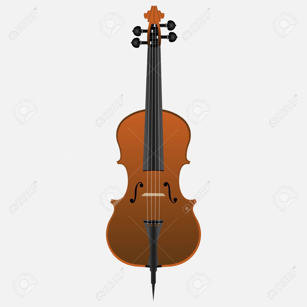白い背景に分離されたチェロイラスト ブラウンチェロベクターのイラスト素材 ベクタ Image