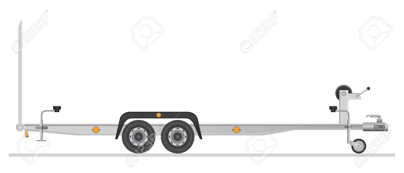 Car trailer for vehicle transportation. Vector illustration isolated on white background. - 122163007 Car trailer for vehicle transportation. Vector illustration isolated on white background. - 122163007