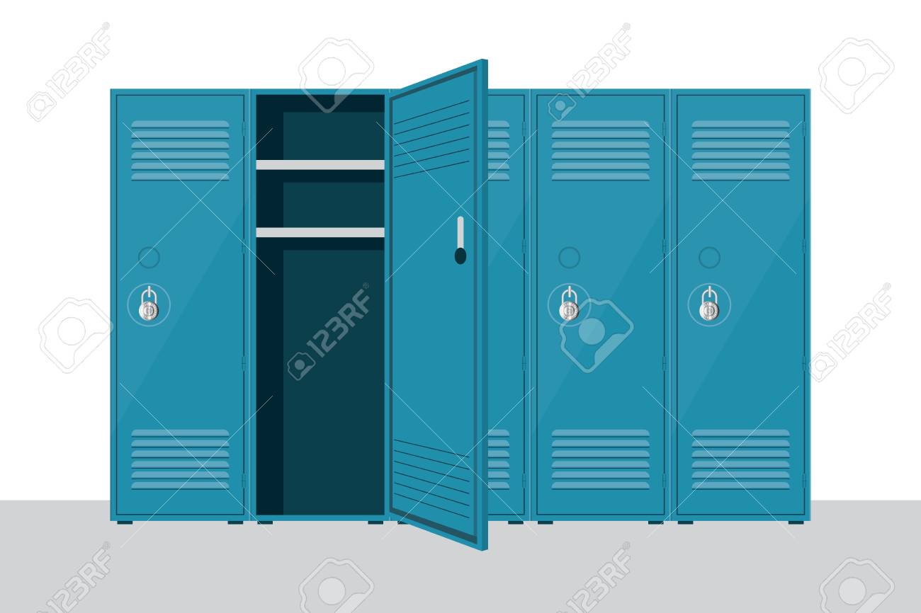 Metal school locker vector illustration isolated on white background - 122876306 Metal school locker vector illustration isolated on white background - 122876306