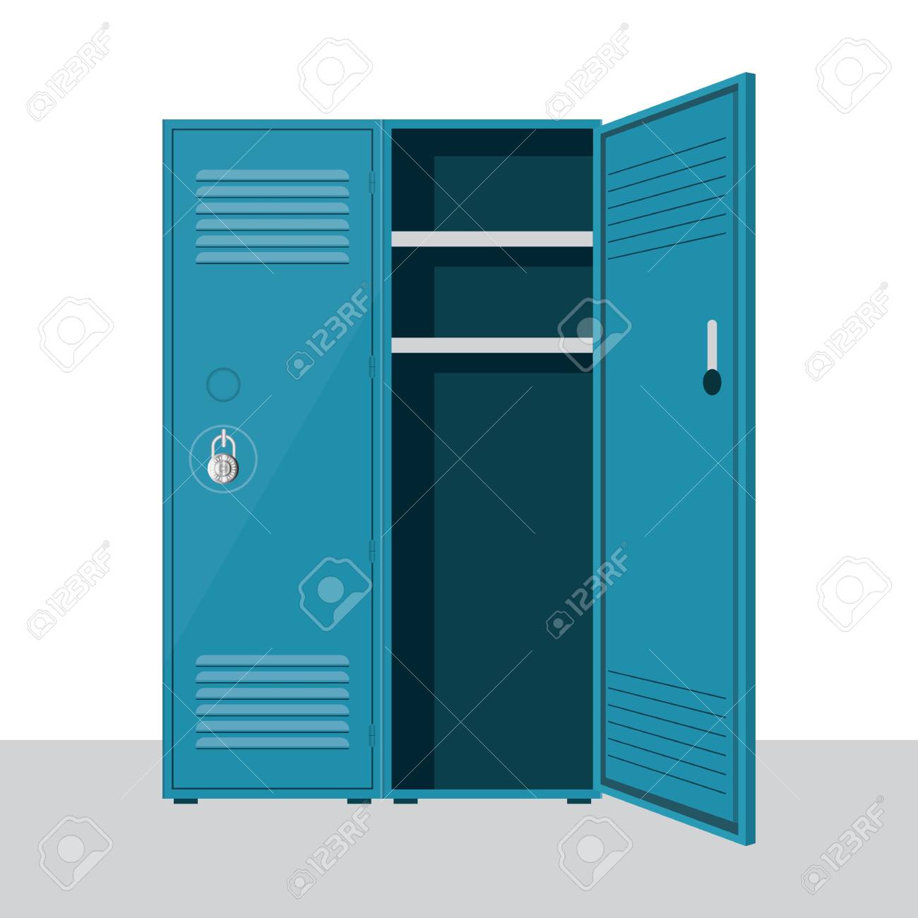Metal school locker vector illustration isolated on white background - 122876304 Metal school locker vector illustration isolated on white background - 122876304