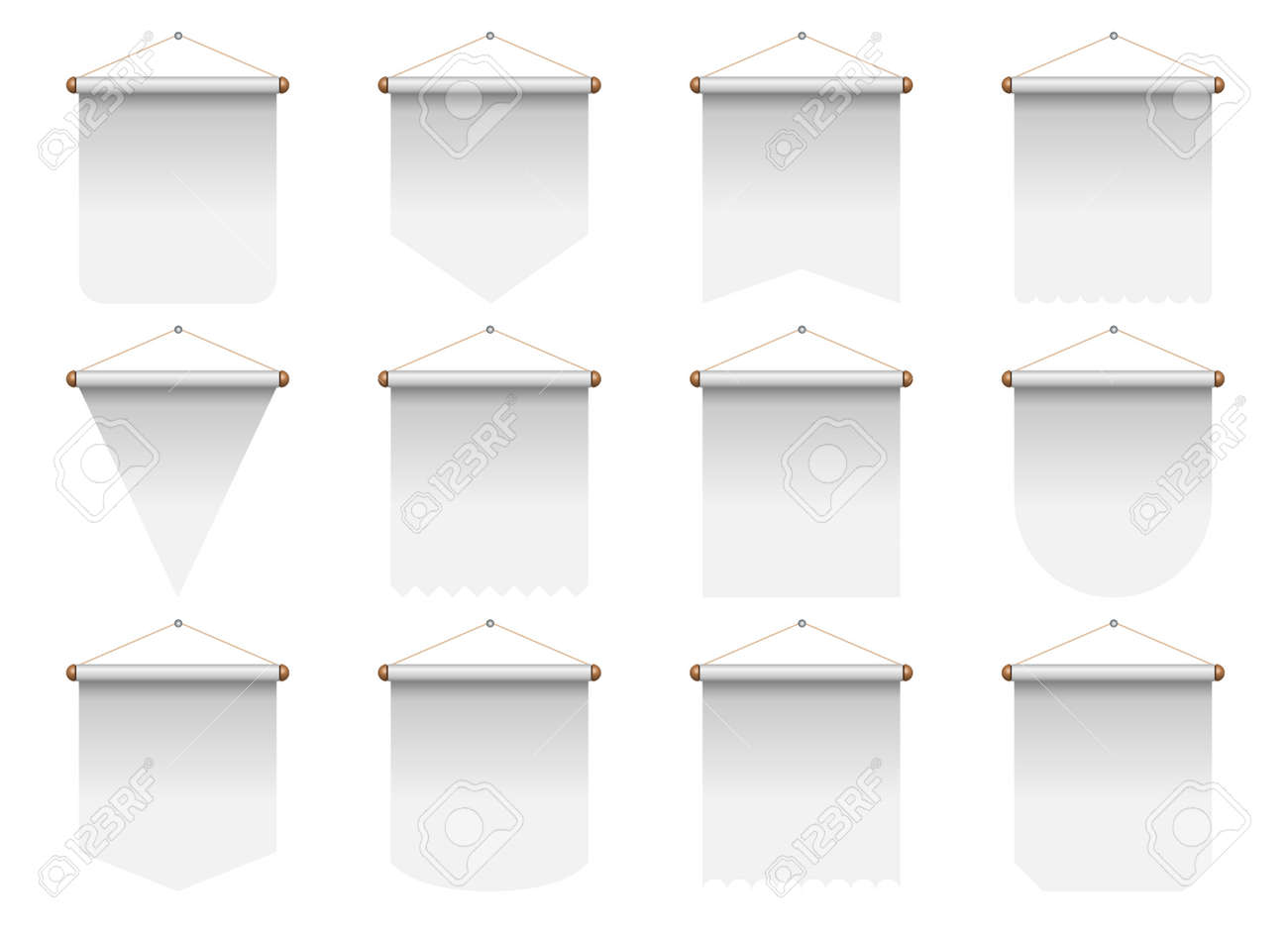 Set of realistic pennant vector illustration - 169548338 Set of realistic pennant vector illustration - 169548338