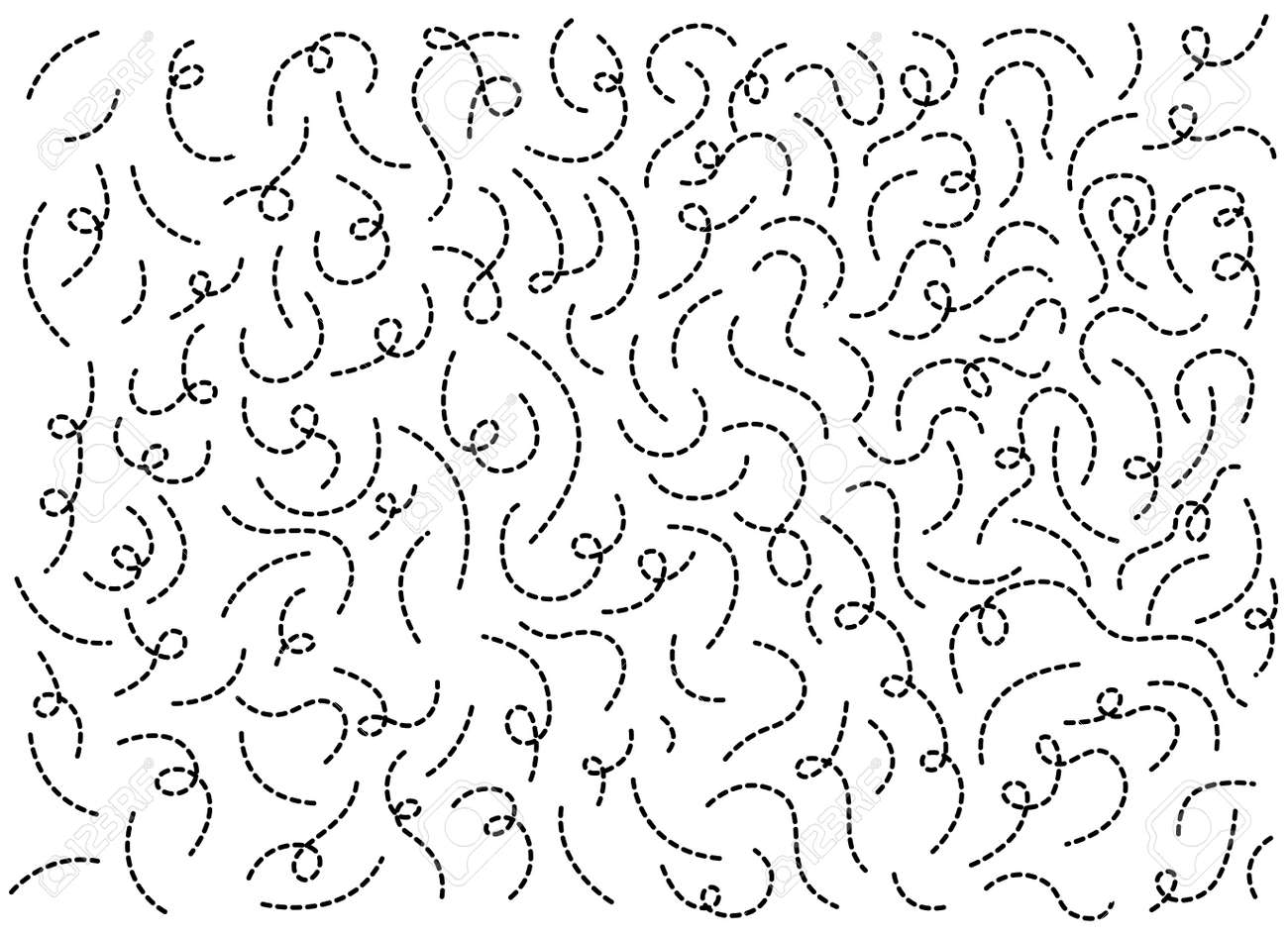 Hand drawn dotted lines in different shapes - 169548348 Hand drawn dotted lines in different shapes - 169548348