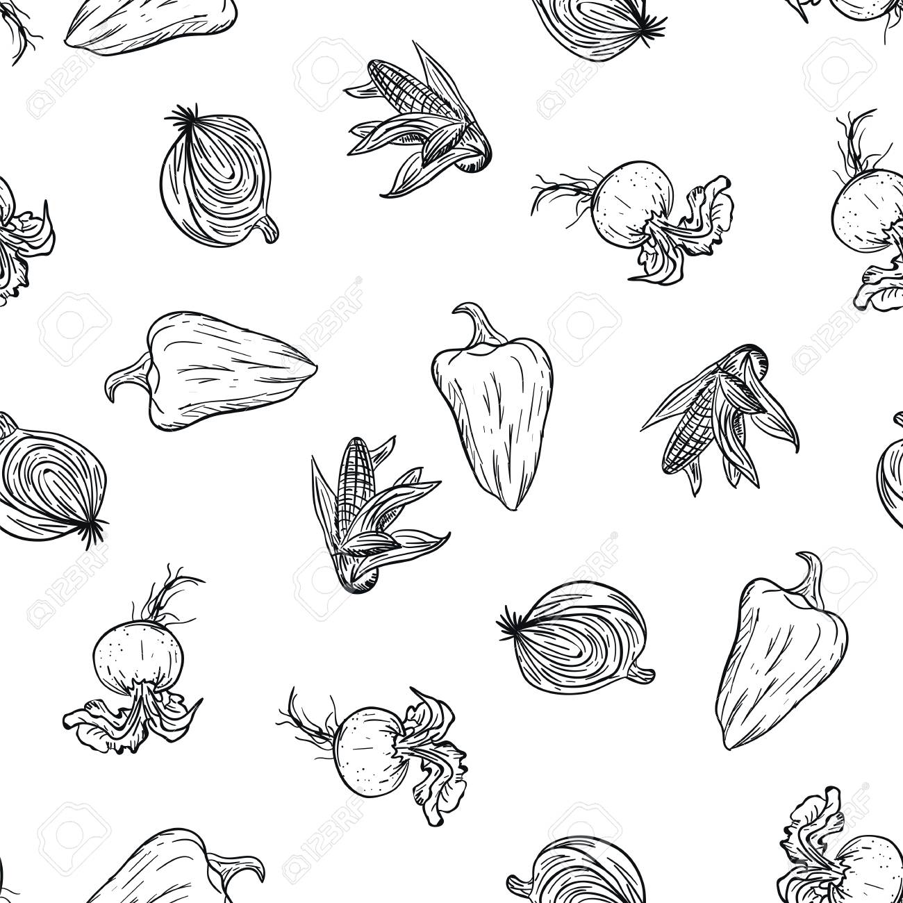 Vegetable doodle pattern hand drawing on white background. Doodle drawing vegetable pattern. Ripe autumn crop and farming harvest. Market garden background. Fitness diet and healthy nutrition - 125733452 Vegetable doodle pattern hand drawing on white background. Doodle drawing vegetable pattern. Ripe autumn crop and farming harvest. Market garden background. Fitness diet and healthy nutrition - 125733452