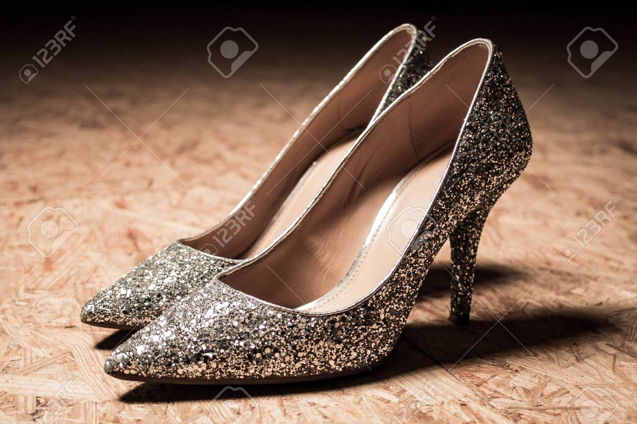 Glitter High Heels Woman Shoes Shiny 