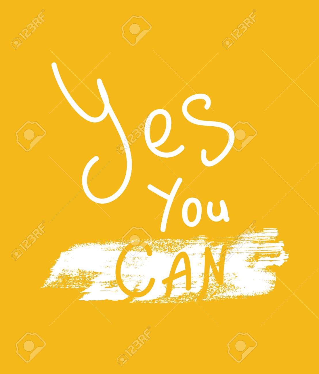 Yes You Can Inspirational And Motivational Quotes Hand Painted Royalty Free Cliparts Vectors And Stock Illustration Image 111535232
