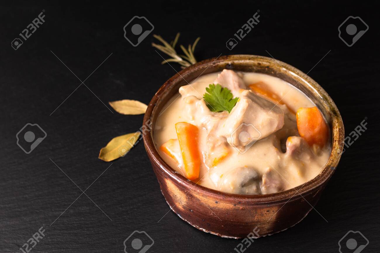 Classic French Food Concept Blanquette De Veau Or Veal In White