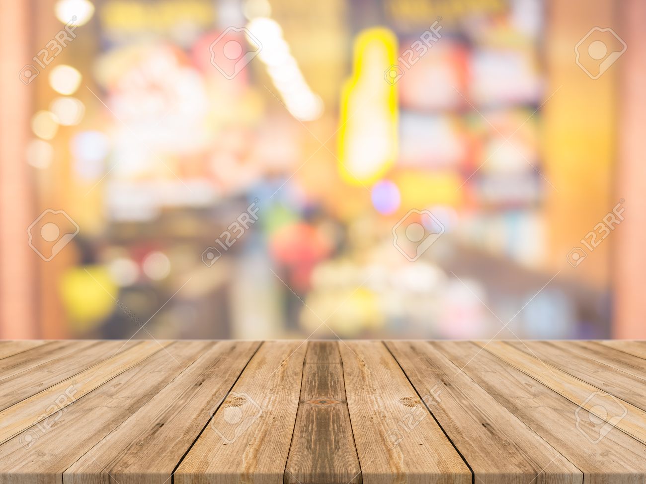 wooden board empty table