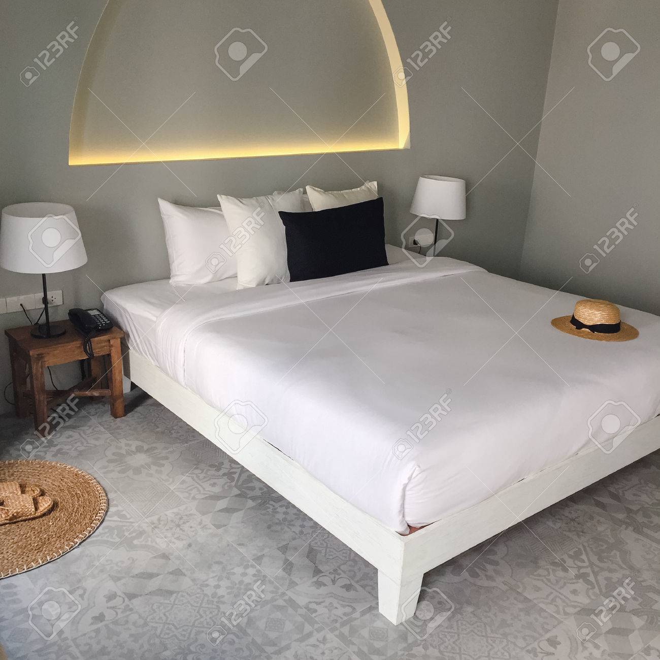 Clean hotel room with wooden bunk beds. Vintage effect style pictures. - 73738308 Clean hotel room with wooden bunk beds. Vintage effect style pictures. - 73738308
