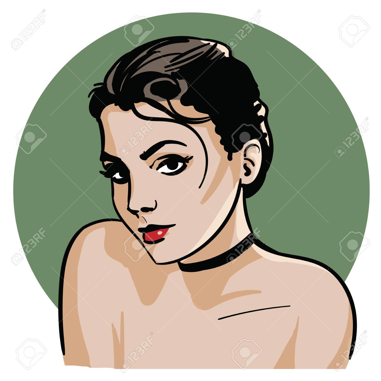 魅力的な女の子のイラスト のイラスト素材 ベクタ Image