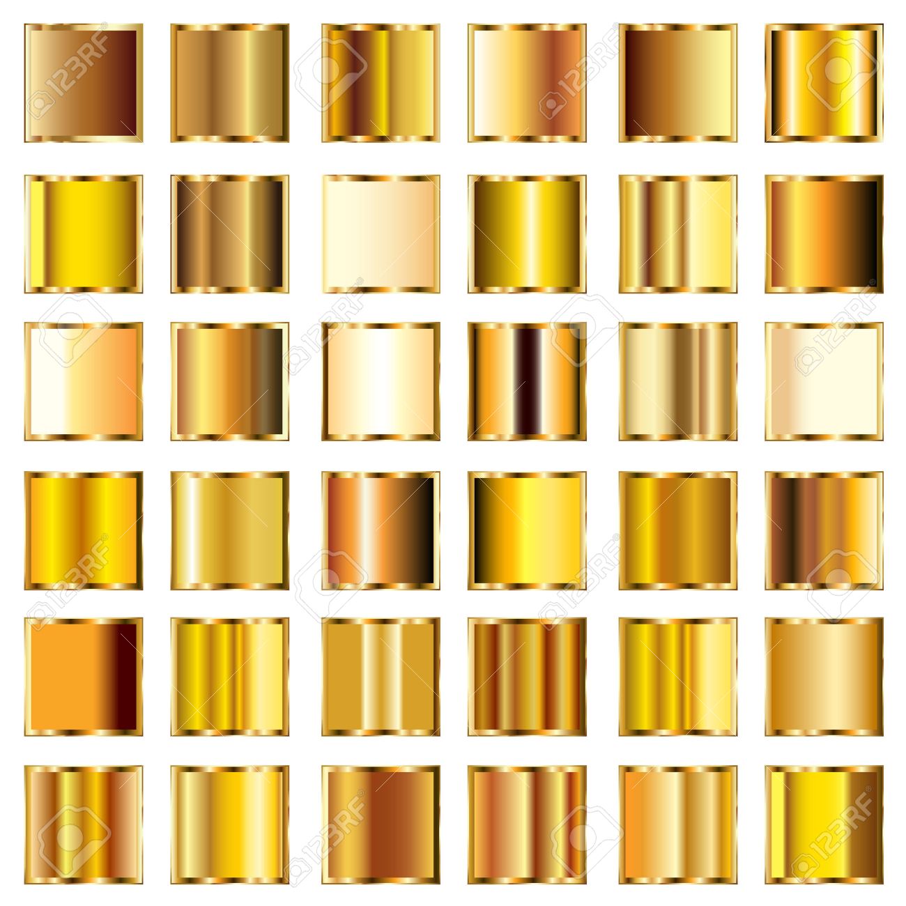 ラウンド ゴールド グラデーション ボタンのセット のイラスト素材 ベクタ Image