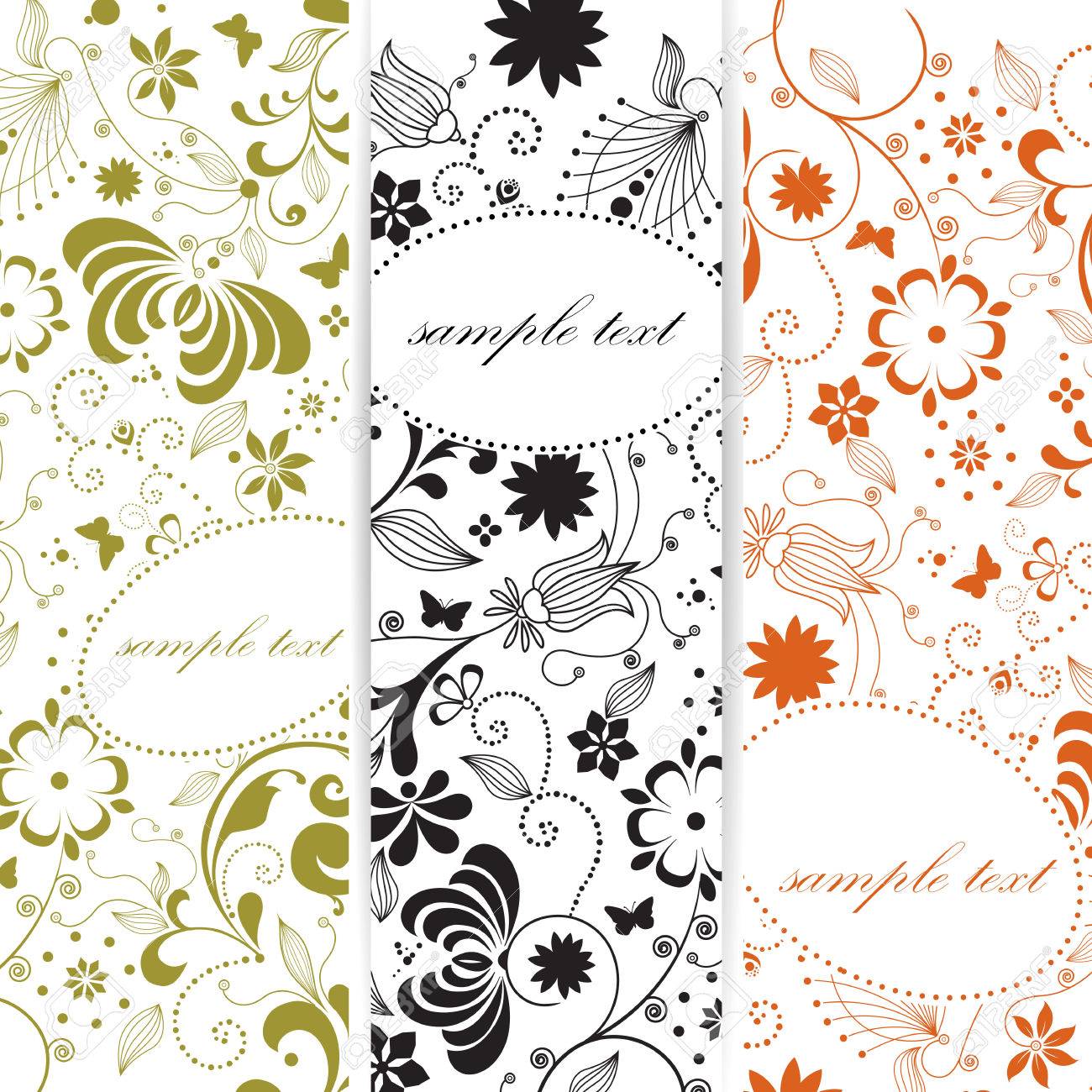 beautiful floral romantic illustration background vertical banner floral headers