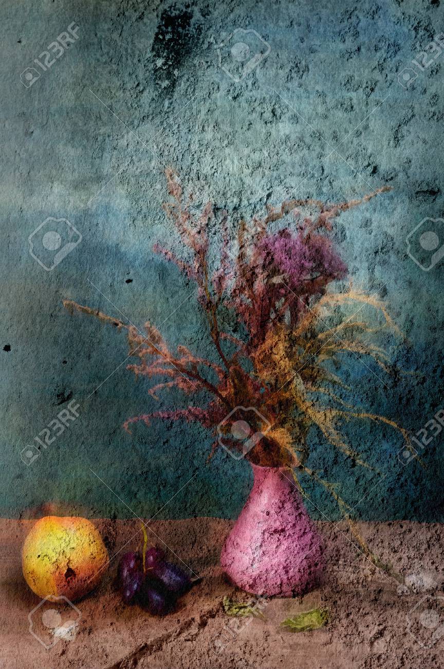 Arte De La Calle Fondo Antiguo Fresco Pintura Abstracta En La