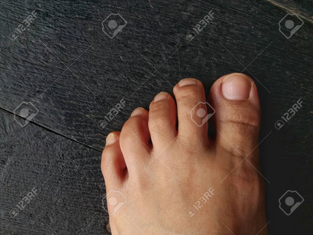 Bare Left Foot, Asian Woman Foot On