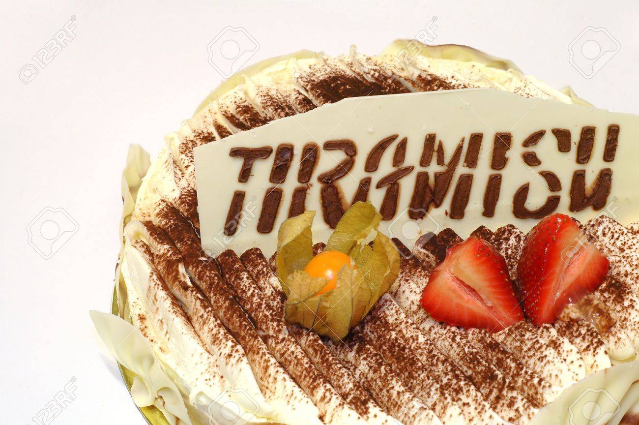 Delicious Birthday Tiramisu Cake With Special Decoration Stock Photo Picture And Royalty Free Image Image