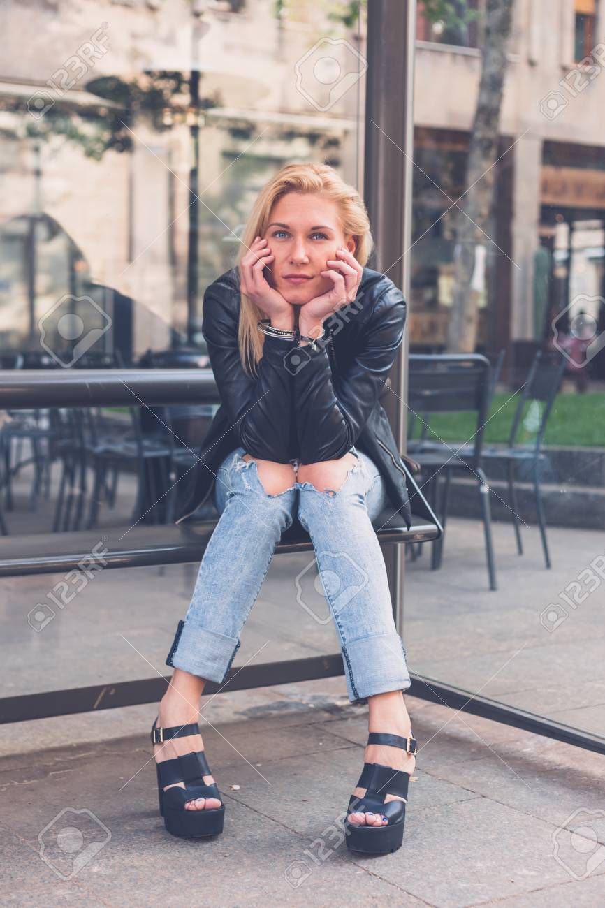 leather jacket ripped jeans