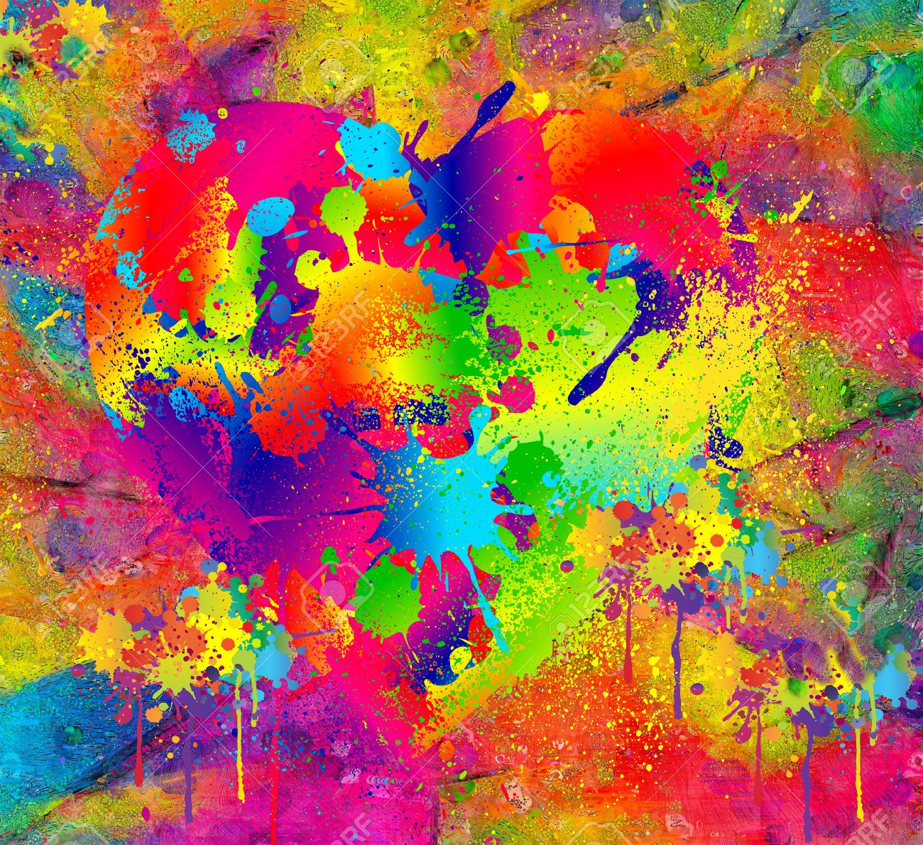 抽象的な背景とカラフルな塗りたてのペンキはぼかし効果です モダンなデジタル アート の写真素材 画像素材 Image