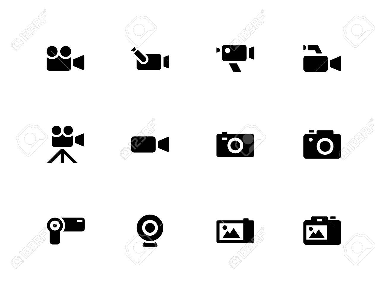 Camera Icons On White Background Vector Illustration Royalty Free Cliparts Vectors And Stock Illustration Image