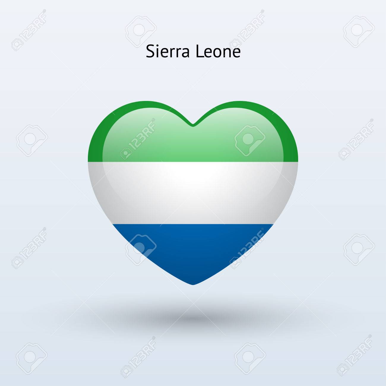 Love Sierra Leone Symbol. Heart Flag Icon. Vector Illustration. 免版税剪贴画，向量插图和库存图片.  Image 25730833, image size:1300x1300