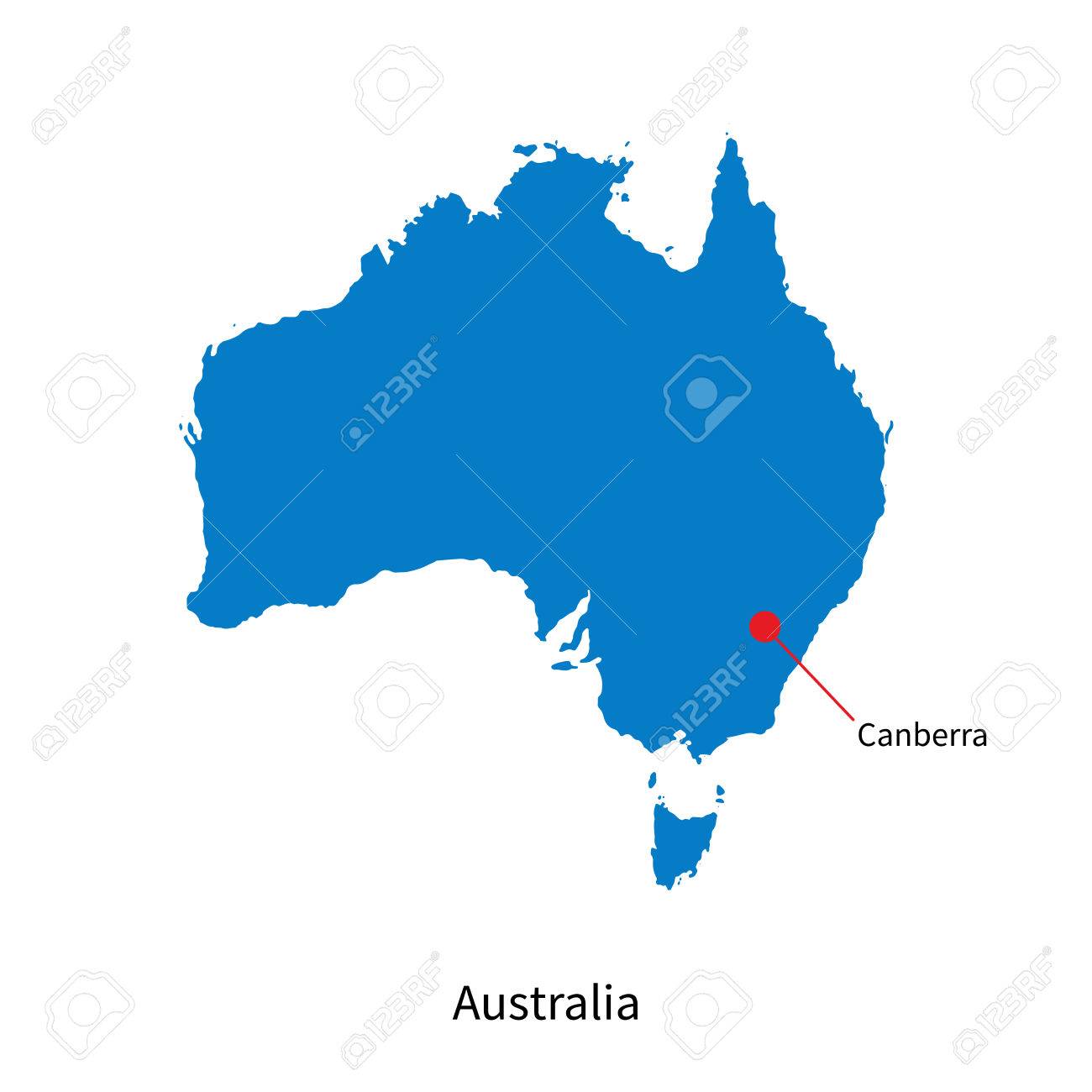 detailed vector map of australia and capital city canberra stock vector 31046631