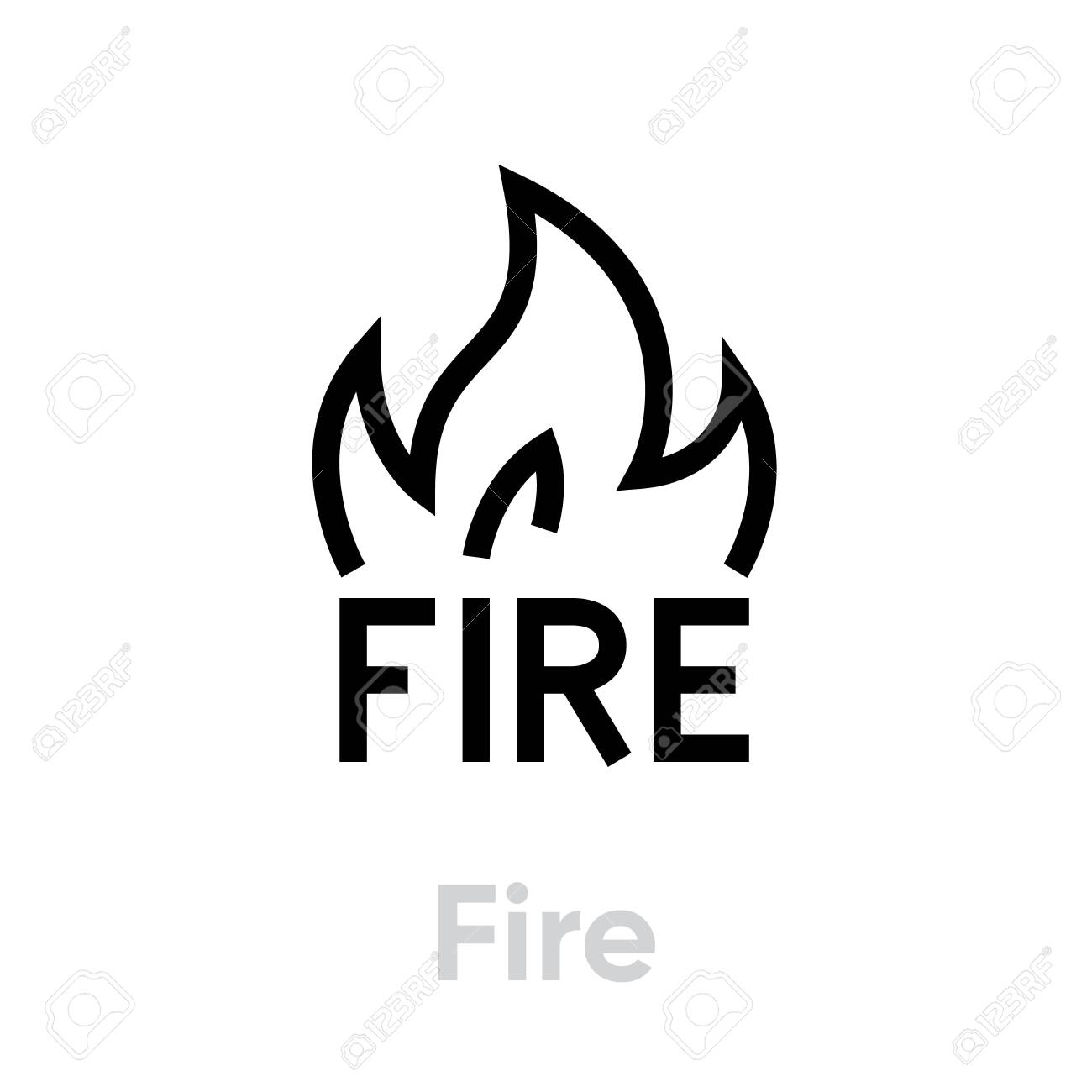 Fire Abstract Logo Vector Icon Editable Line Illustration