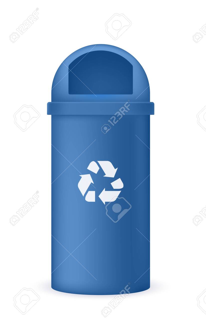 Download Ecological Trash Can Blue Color Mockup With Recycling Sign Royalty Free Cliparts Vectors And Stock Illustration Image 142162389 PSD Mockup Templates
