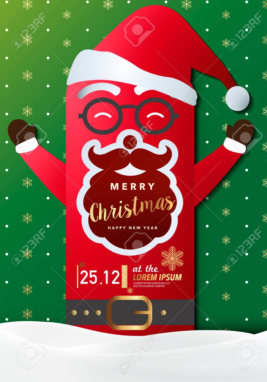merry christmas party invitation card background vector merry christmas party invitation