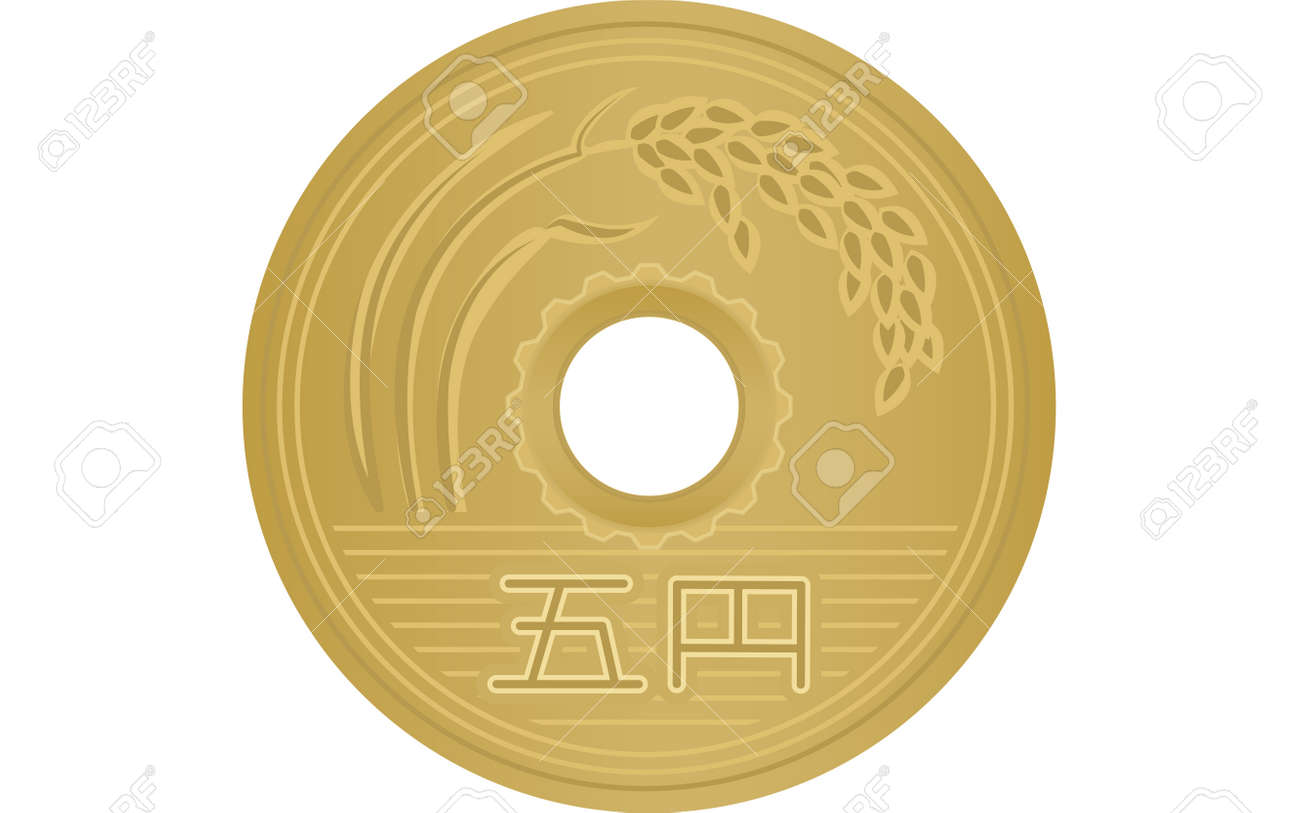 Japanese Yen Coins (Money), 5 Yen Coin (front) Royalty Free SVG, Cliparts,  Vectors, and Stock Illustration. Image 174227752.