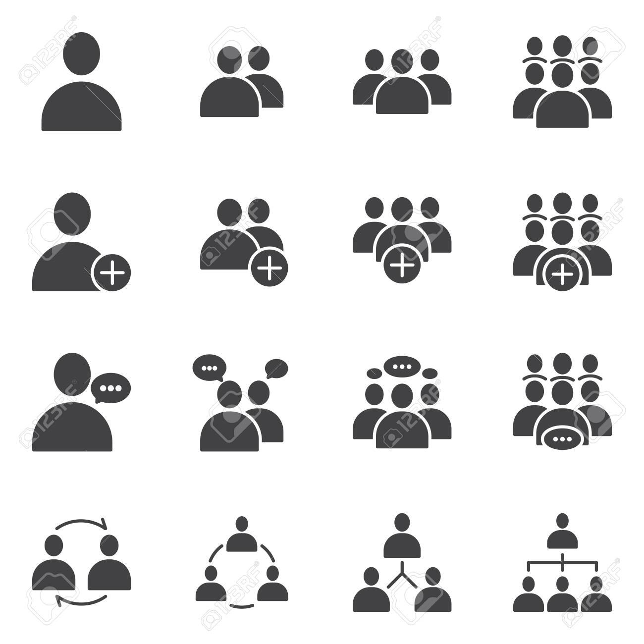 Simple Set of Business People Related Vector flat Glyph solid Icons. Contains such as Meeting, Business Communication, Teamwork, connection, speaking and more - 144945378 Simple Set of Business People Related Vector flat Glyph solid Icons. Contains such as Meeting, Business Communication, Teamwork, connection, speaking and more - 144945378