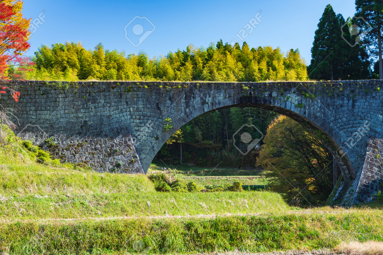 An Old Stone Arch Bridge And A Tojun Bridge In Kumamoto Prefecture Stock  Photo, Picture and Royalty Free Image. Image 161555849.