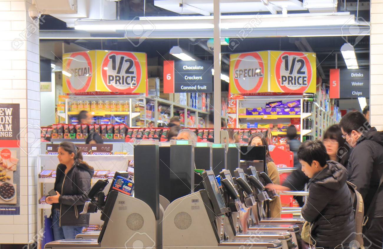 Melbourne Australia-June14, 2017: Unidentified people use self check out cashers at Coles supermarket in Melbourne Australia. - 81094237 Melbourne Australia-June14, 2017: Unidentified people use self check out cashers at Coles supermarket in Melbourne Australia. - 81094237