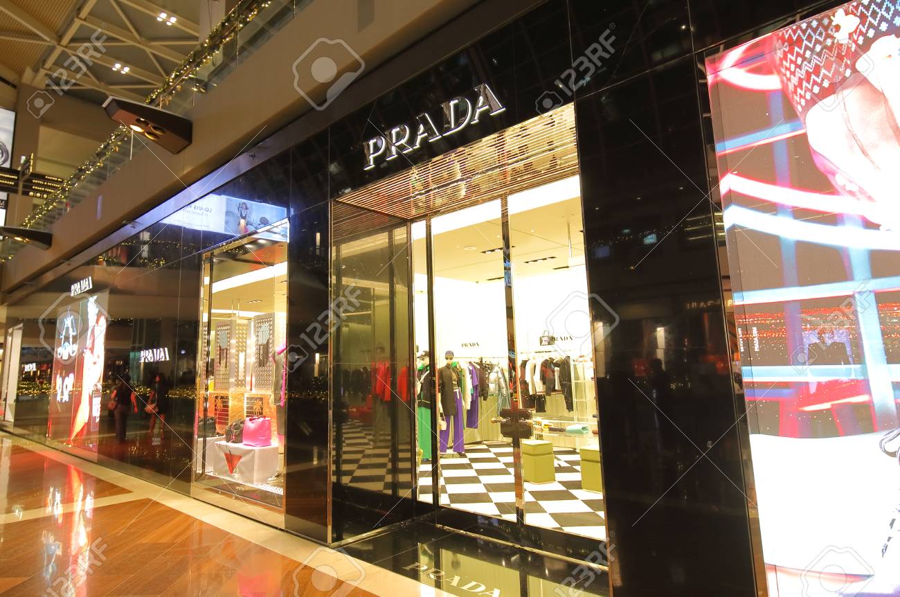 Prada Store At Marina Bay Sands.. Stock 