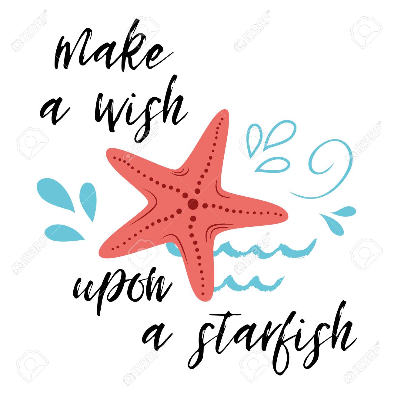 Affiche De La Mer Avec La Phrase Poisson De Mer Faites Un V U Sur Une Etoile Vague Seastar Citation Inspirante De Vecteur Banniere Banniere Clip Art Libres De Droits Svg