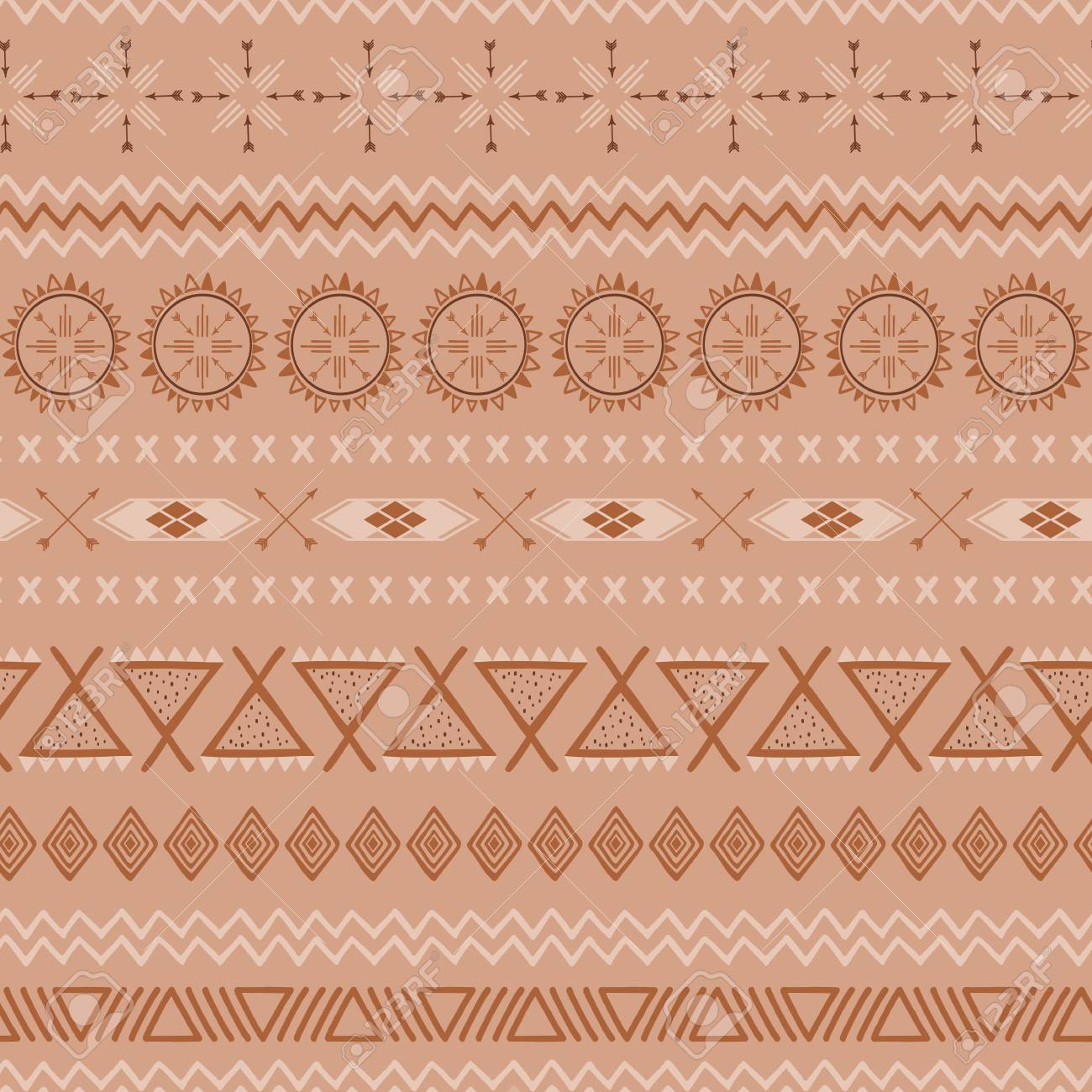 Seamless Ethnic Tribal Texture Made In Coffee Pattern Style Light Royalty Free Cliparts Vectors And Stock Illustration Image 110124062