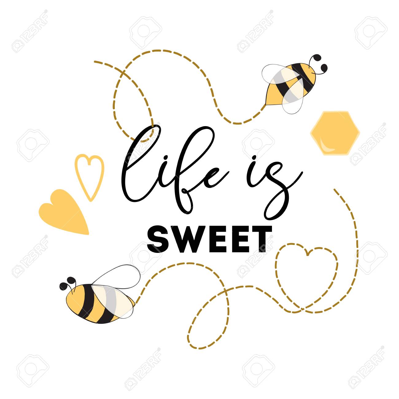 Quotation Existence is lovable Honey Bee Constructive printable indication Center brand.. image relating to Printable Sign named Quotation Daily life is lovable Honey Bee Certain printable signal Center brand..