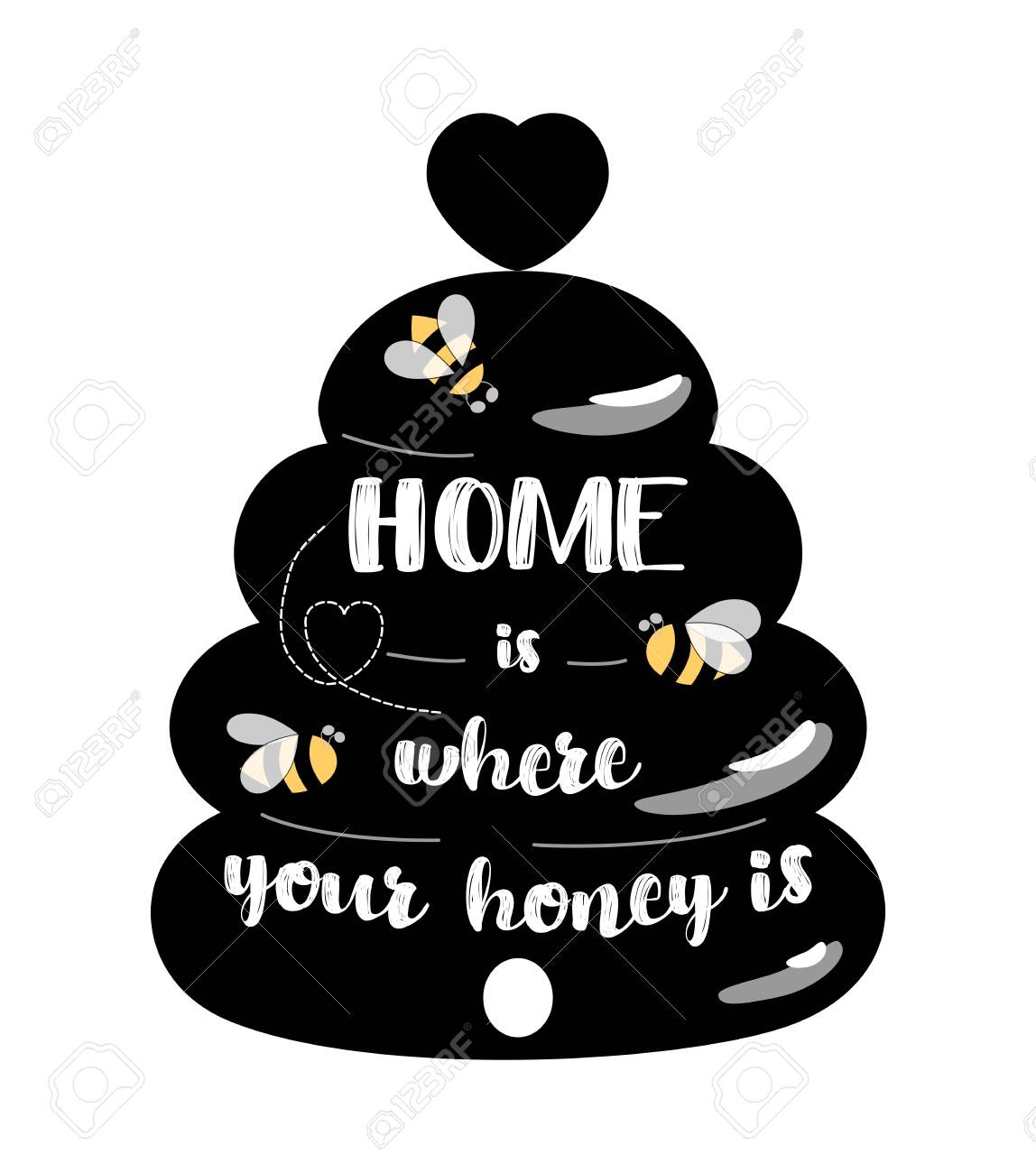 Black Bee Kitchen Sign Beehive Home Welcome Sign Decor Cute Stock Photo Picture And Royalty Free Image Image 148165059