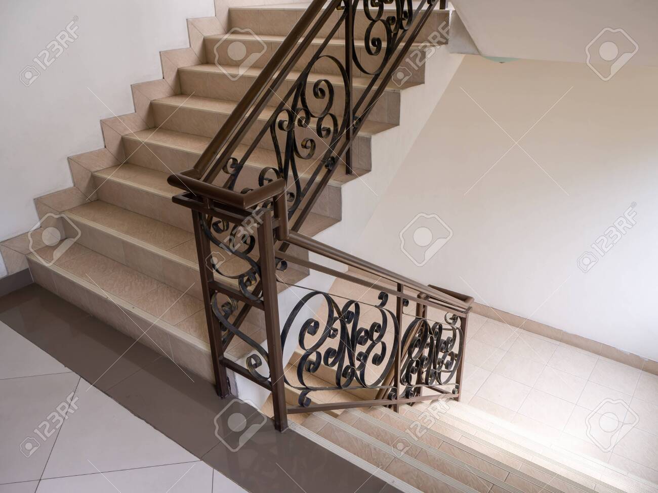 The Marble Staircase With Stairs In Luxury Hall Stock Photo, Picture and  Royalty Free Image. Image 127920209., image size:1300x975