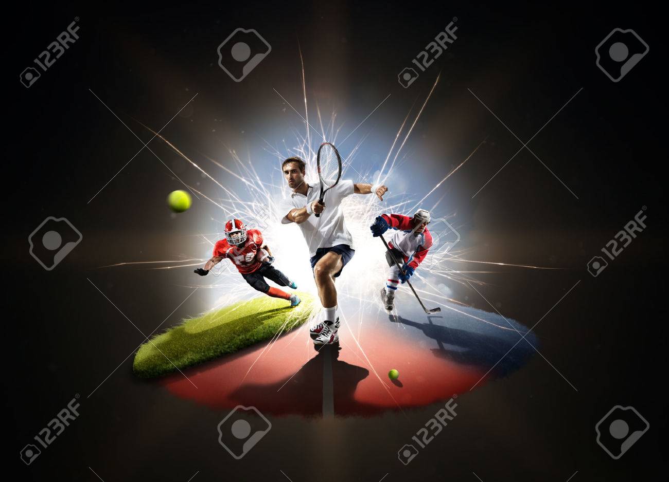 Multi sports collage tennis hockey american footbal - 60366667 Multi sports collage tennis hockey american footbal - 60366667