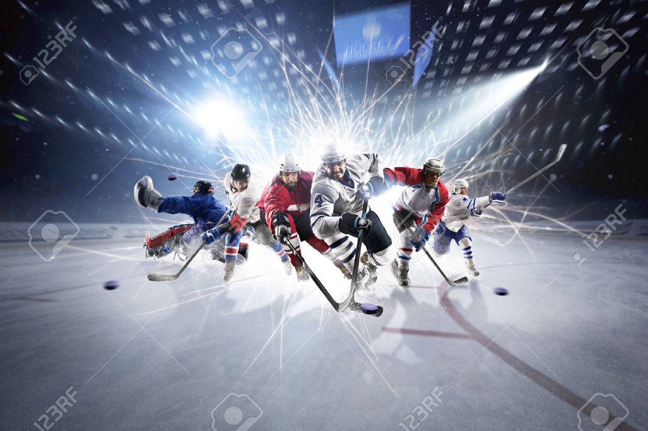 collage from professional hockey players in action - 60366673 collage from professional hockey players in action - 60366673