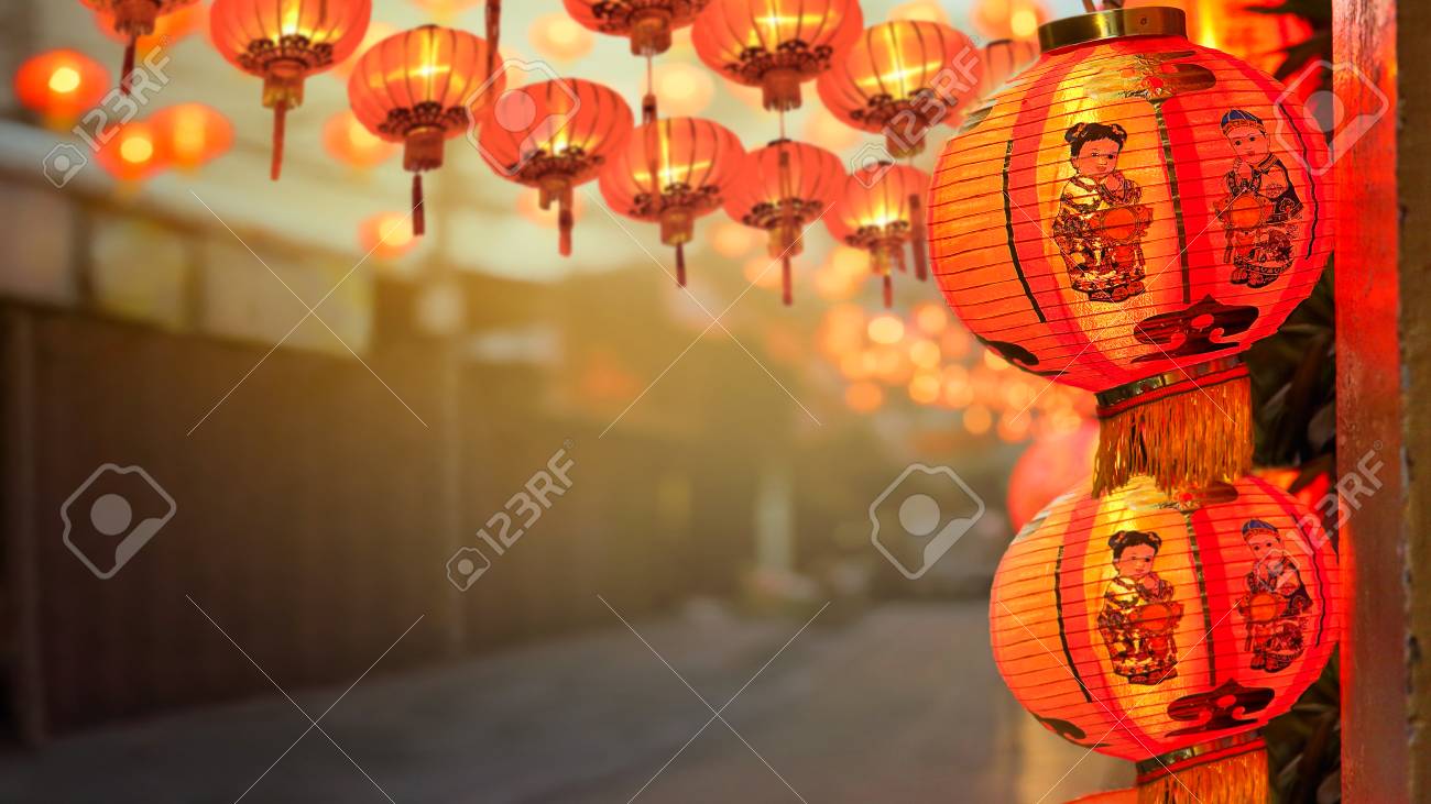 chinese new year lanterns in china town stock photo picture and