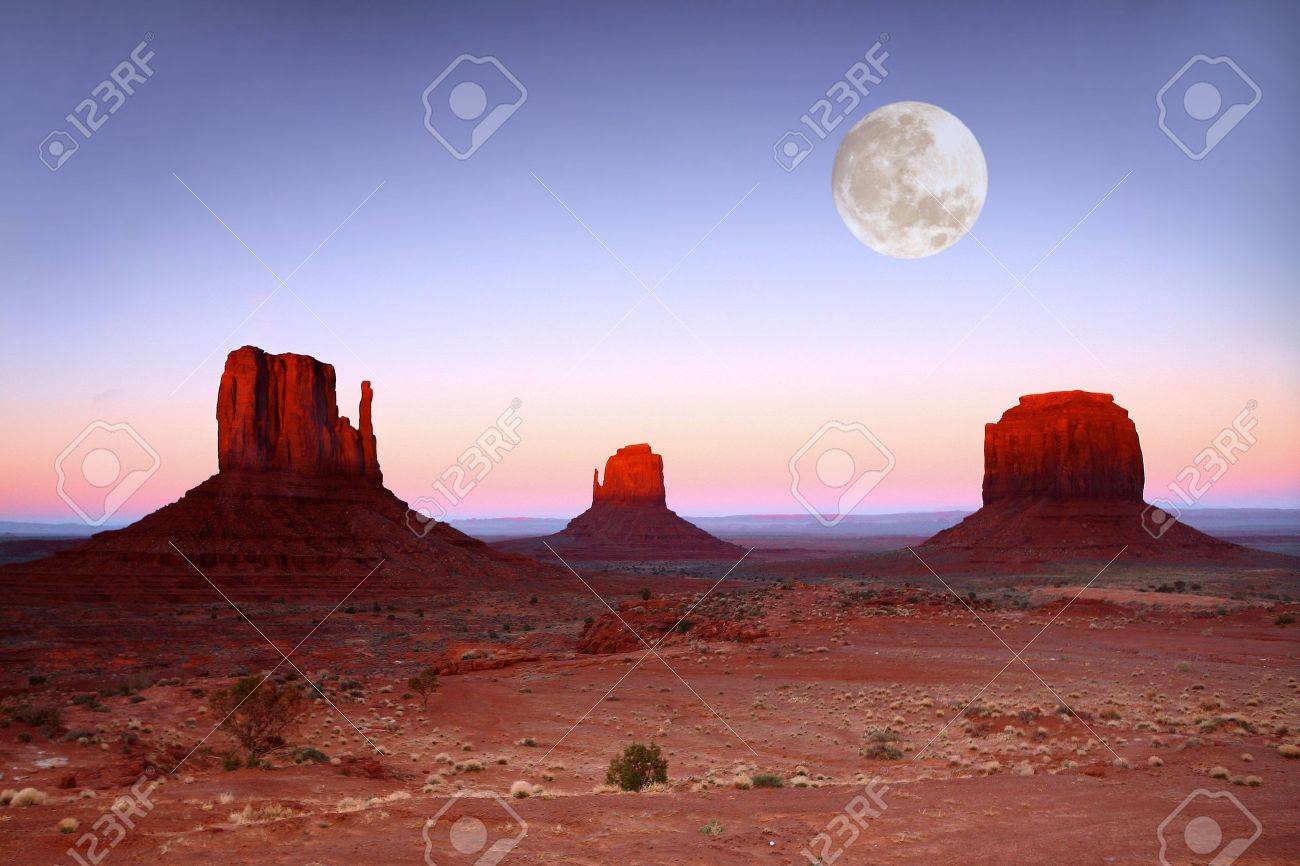 Moon Over Sunset In Monument Valley Navajo Nation Arizona Usa Stock Photo Picture And Royalty Free Image Image 2908267 moon over sunset in monument valley navajo nation arizona usa