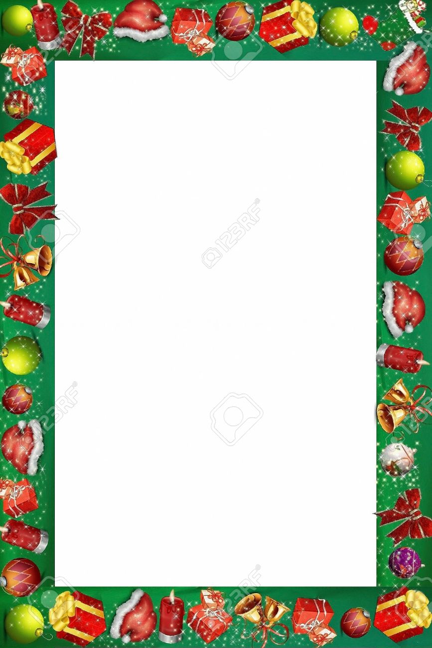 christmas border or frame for scrapbook and collage crafts stock