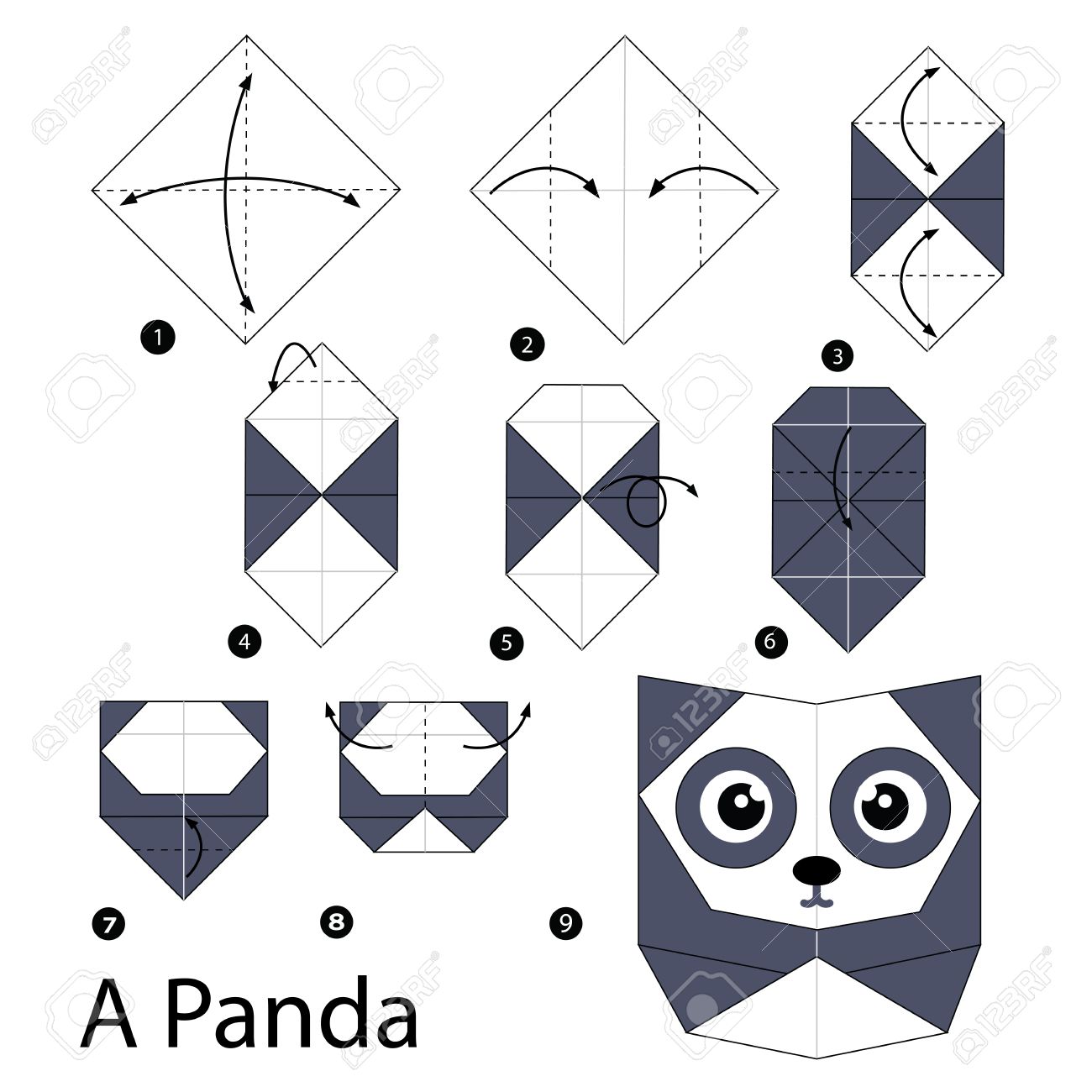 Step By Step Instructions How To Make Origami A Panda