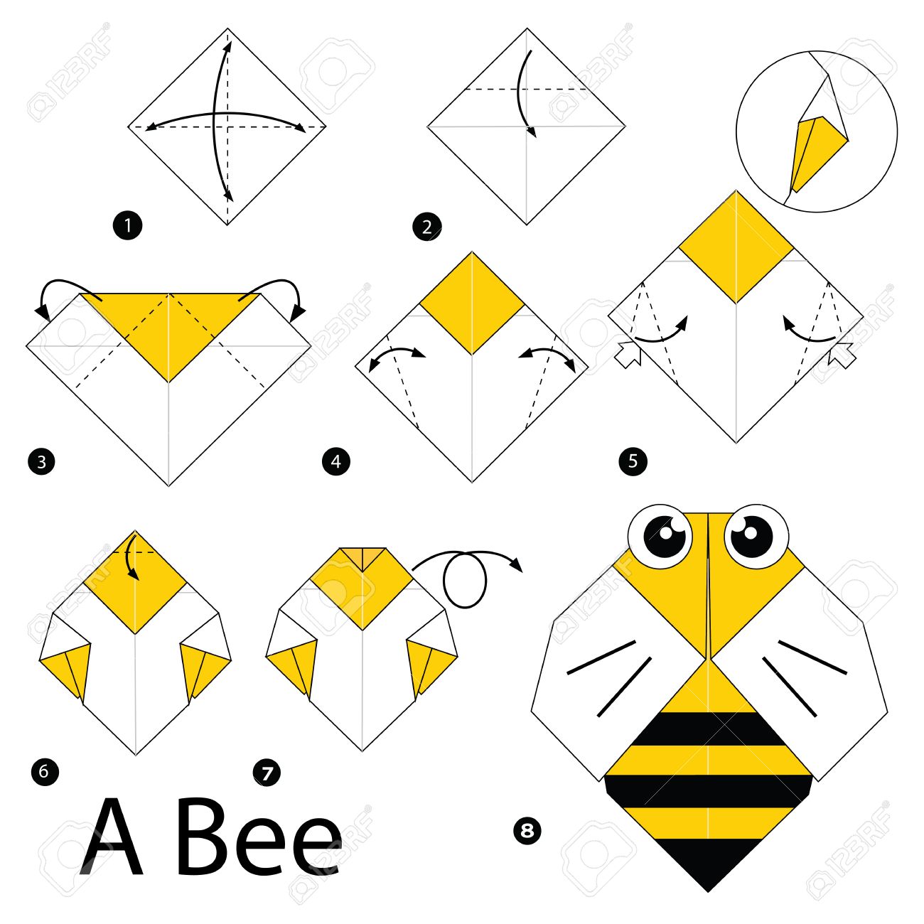Instrucciones Paso A Paso Cómo Hacer Origami De Una Abeja