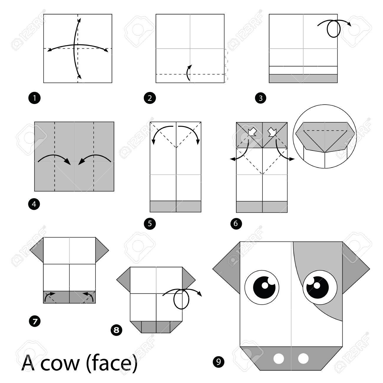 Step By Step Instructions How To Make Origami A Cow