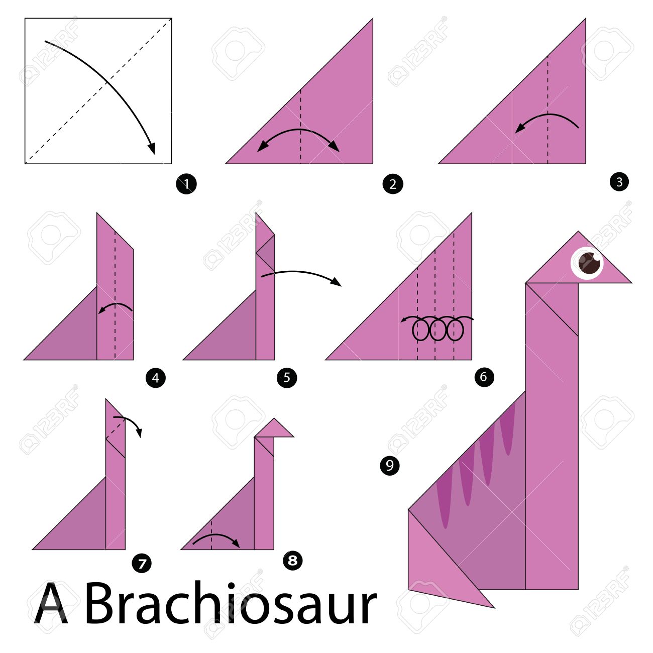 Instrucciones Paso A Paso Cómo Hacer Origami Un Braquiosaurios