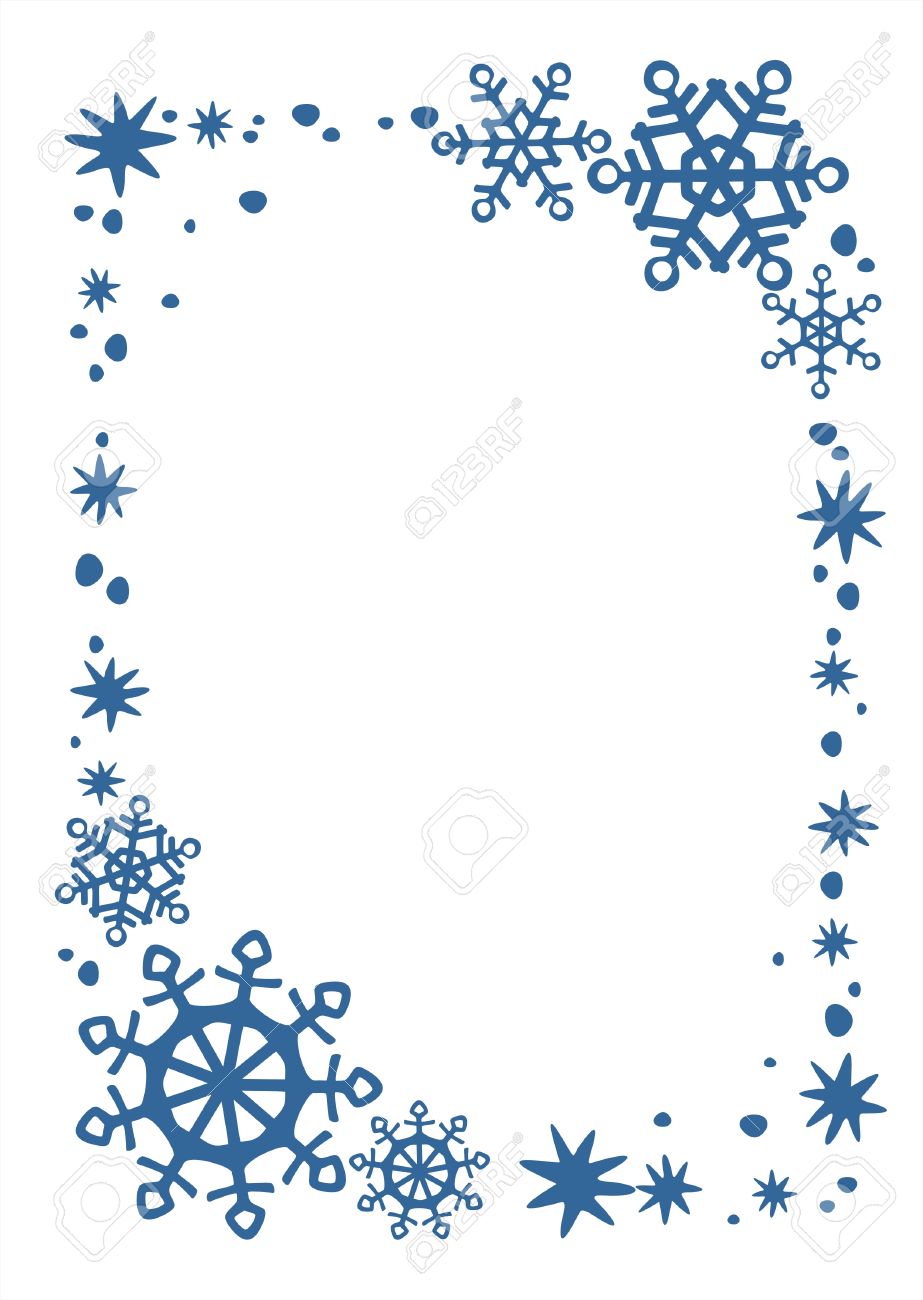 Blue Snowflakes And Stars Border On A White Background Christmas Illustration Royalty Free Cliparts Vectors And Stock Illustration Image 2286670