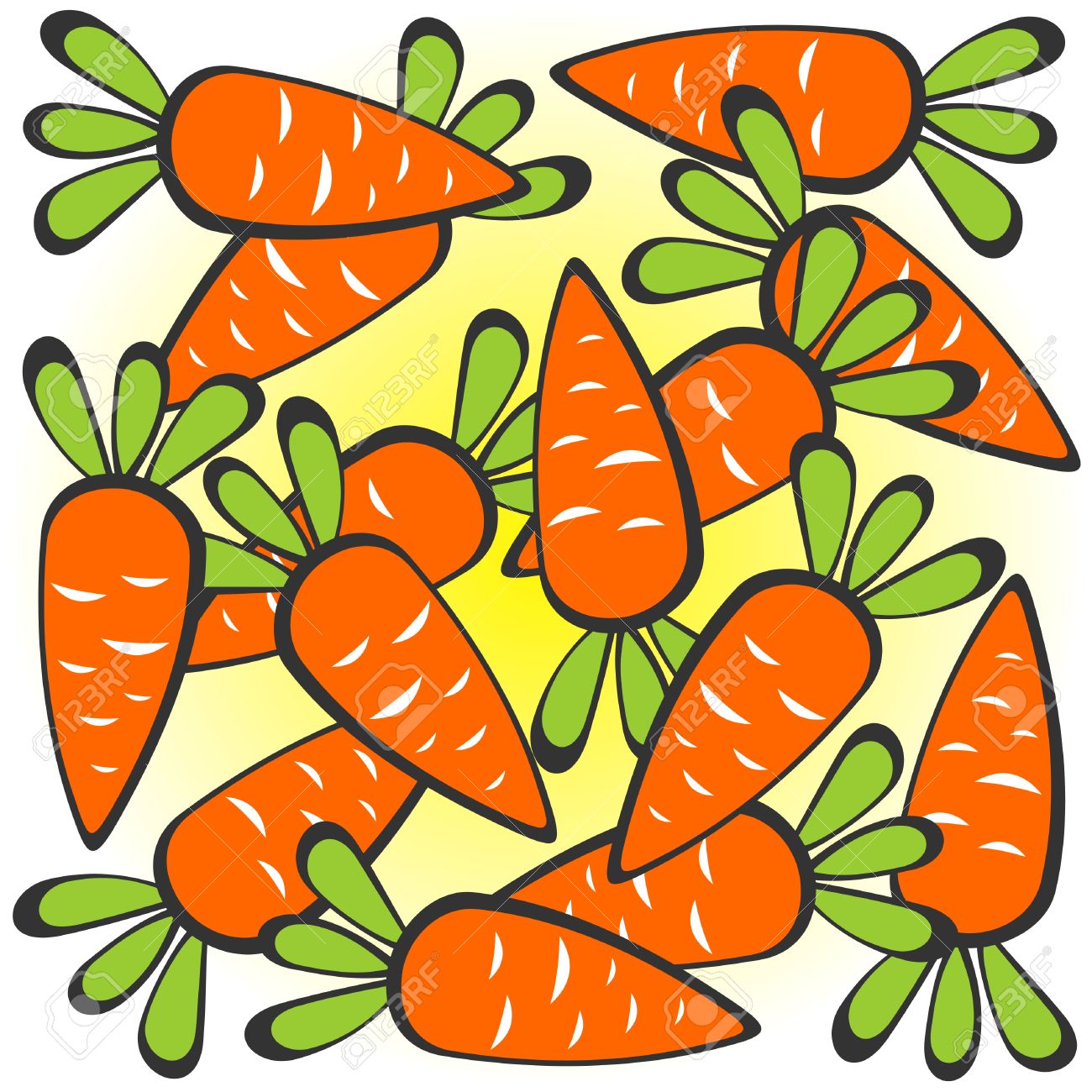 cartoon carrots pattern on a white background royalty free cliparts